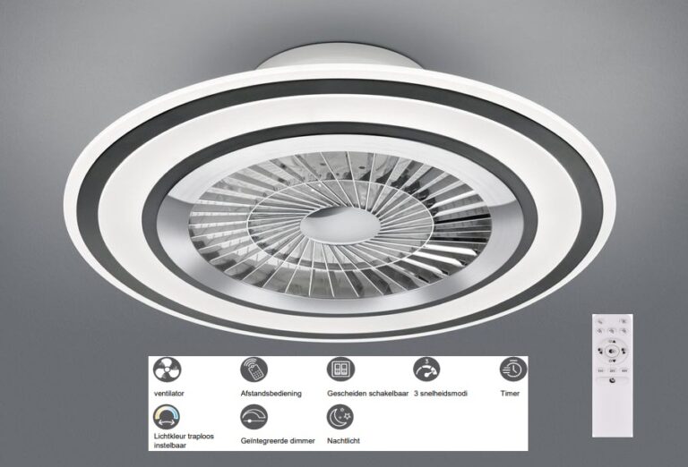 Reality Light ventilator plafond LED met afstandsbediening plafond