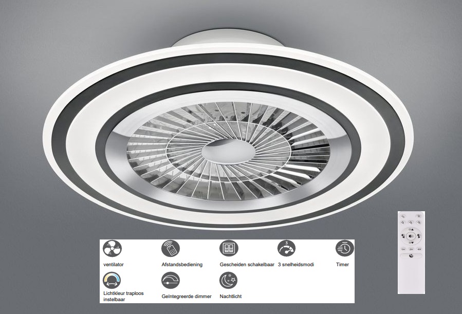 Light – ventilator plafond Adrina LED met – plafond ventilator lamp – Mat Zwart Klanten geven ons een 5/5 | De Ventilatorenbaas.nl